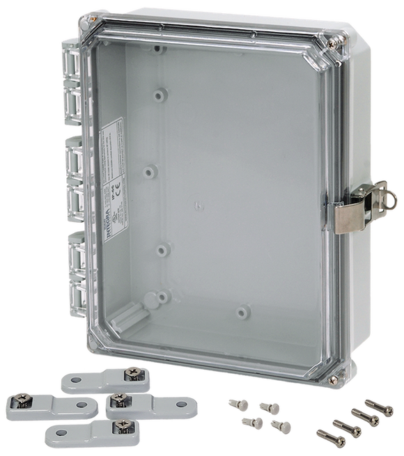 Integra - Premium Line | Polycarbonate | Hinged Cover | Clear| Stainless Steel Locking Latch | Mounting Feet | NEMA 4X