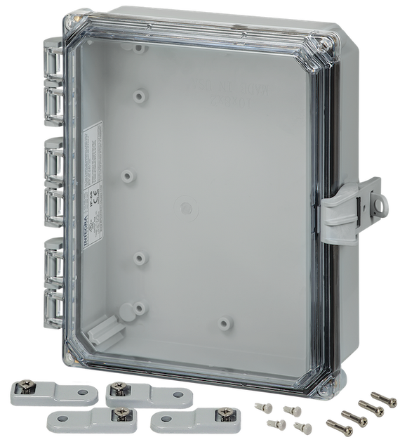Integra - Premium Line | Polycarbonate | Hinged Cover | Clear | Non-Metallic Locking Latch | Mounting Feet