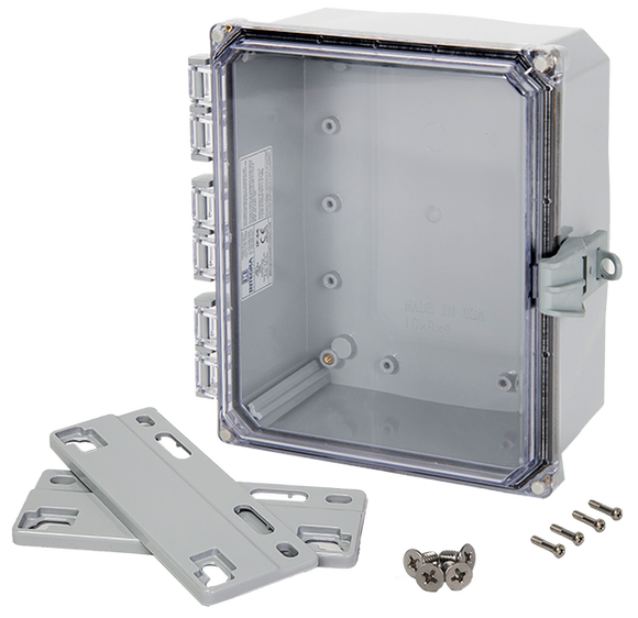 Integra - Premium Line | Polycarbonate | Hinged Cover | Clear | Non-Metallic Locking Latch | Mounting Flanges