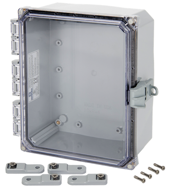 Integra - Premium Line | Polycarbonate | Hinged Cover | Clear | Non-Metallic Locking Latch | Mounting Feet
