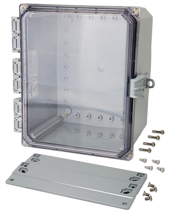 Integra - Premium Line | Polycarbonate | Hinged Cover | Clear | Non-Metallic Locking Latch | Mounting Flanges