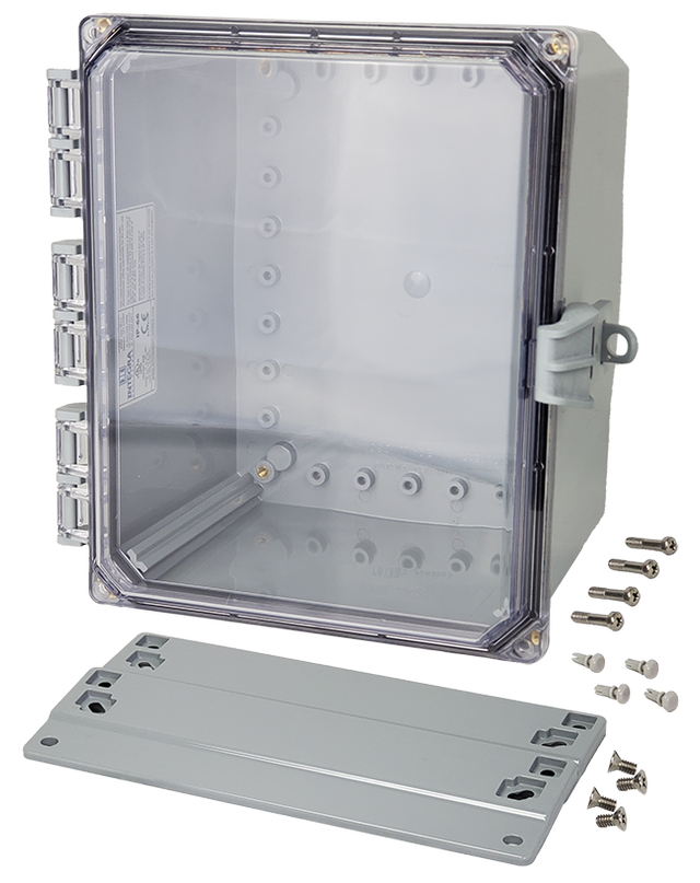 Integra - Premium Line | Polycarbonate | Hinged Cover | Clear | Non-Metallic Locking Latch | Mounting Flanges