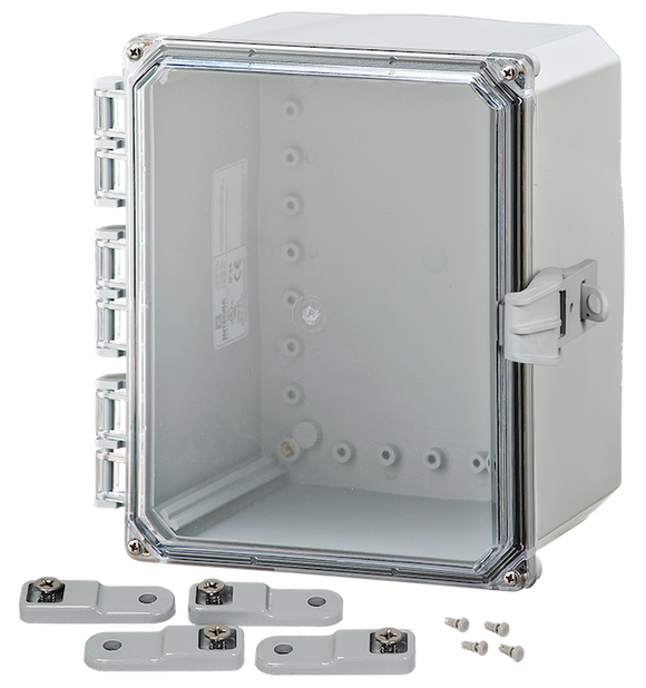 Integra - Premium Line | Polycarbonate | Hinged Cover | Clear | Non-Metallic Locking Latch | Mounting Feet