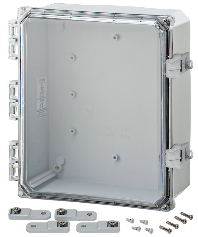 Integra - Premium Line | Polycarbonate | Hinged Cover | Clear | Non-Metallic Locking Latch | Mounting Feet