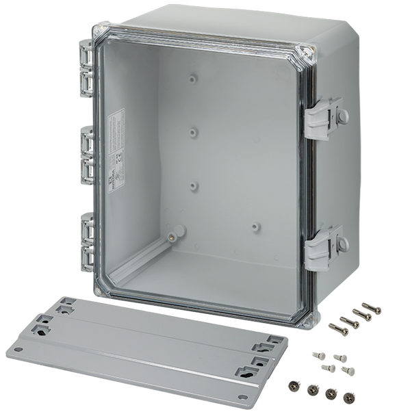 Integra - Premium Line | Polycarbonate | Hinged Cover | Clear | Non-Metallic Locking Latch | Mounting Flanges