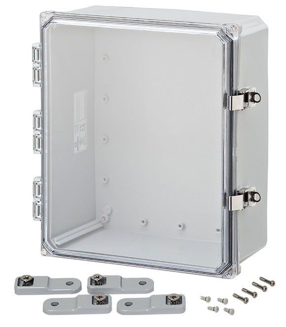 Integra - Premium Line | Polycarbonate | Hinged Cover | Clear| Stainless Steel Locking Latch | Mounting Feet | NEMA 4X