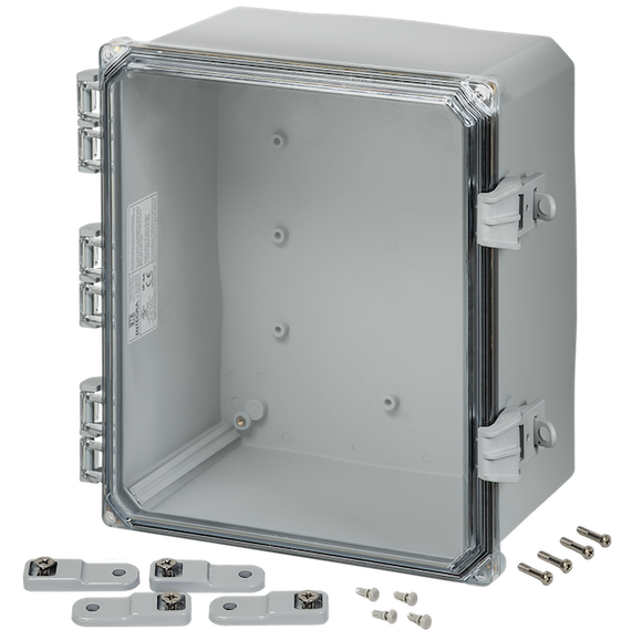 Integra - Premium Line | Polycarbonate | Hinged Cover | Clear | Non-Metallic Locking Latch | Mounting Feet