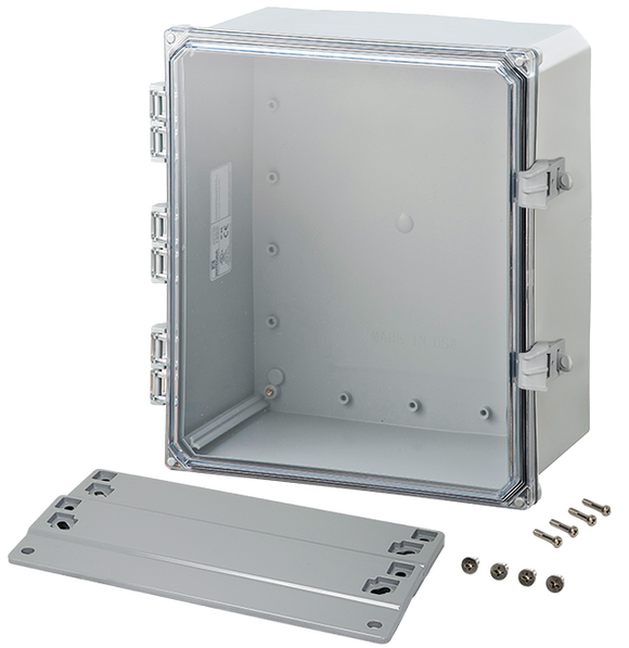 Integra - Premium Line | Polycarbonate | Hinged Cover | Clear | Non-Metallic Locking Latch | Mounting Flanges