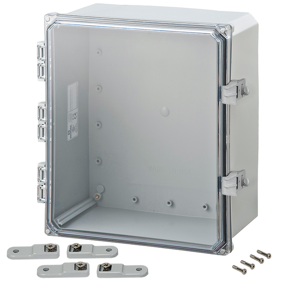 Integra - Premium Line | Polycarbonate | Hinged Cover | Clear | Non-Metallic Locking Latch | Mounting Feet