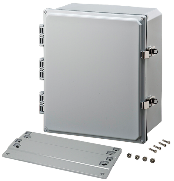 Integra - Premium Line | Polycarbonate | Hinged Cover | Opaque | Stainless Steel Locking Latch | Mounting Flanges