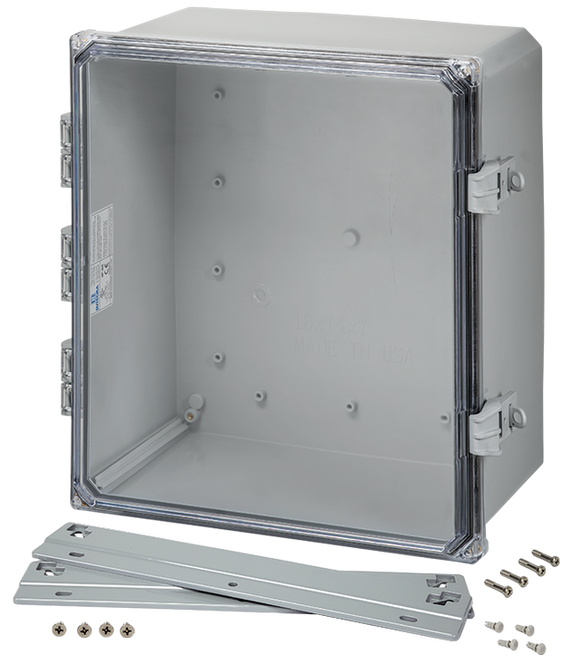 Integra - Premium Line | Polycarbonate | Hinged Cover | Clear | Non-Metallic Locking Latch | Mounting Flanges