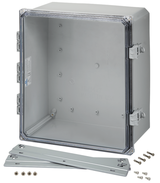 Integra - Premium Line | Polycarbonate | Hinged Cover | Clear | Non-Metallic Locking Latch | Mounting Flanges