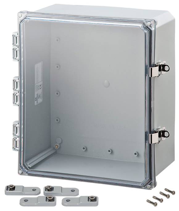 Integra - Premium Line | Polycarbonate | Hinged Cover | Clear| Stainless Steel Locking Latch | Mounting Feet | NEMA 4X