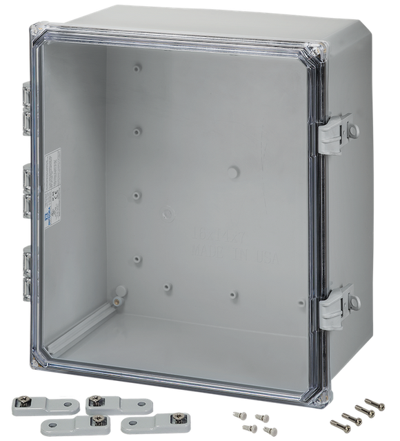 Integra - Premium Line | Polycarbonate | Hinged Cover | Clear | Non-Metallic Locking Latch | Mounting Feet