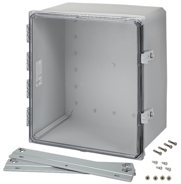 Integra - Premium Line | Polycarbonate | Hinged Cover | Clear | Non-Metallic Locking Latch | Mounting Flanges