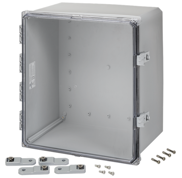 Integra - Premium Line | Polycarbonate | Hinged Cover | Clear | Non-Metallic Locking Latch | Mounting Feet