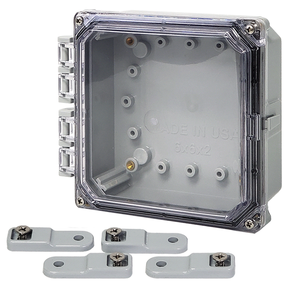 Integra - Premium Line | Hinged Cover | Clear | Mounting Feet | 6P