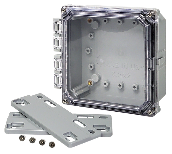 Integra - Premium Line | Clear Hinge Cover | Four Screw Lid | Flanges | NEMA 6P