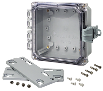 Integra - Premium Line | Polycarbonate | Hinged Cover | Clear | Non-Metallic Locking Latch | Mounting Flanges