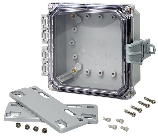 Integra - Premium Line | Polycarbonate | Hinged Cover | Clear | Non-Metallic Locking Latch | Mounting Flanges