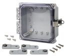 Integra - Premium Line | Polycarbonate | Hinged Cover | Clear| Stainless Steel Locking Latch | Mounting Feet | NEMA 4X-13