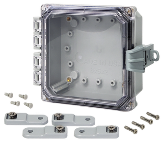 Integra - Premium Line | Polycarbonate | Hinged Cover | Clear | Non-Metallic Locking Latch | Mounting Feet