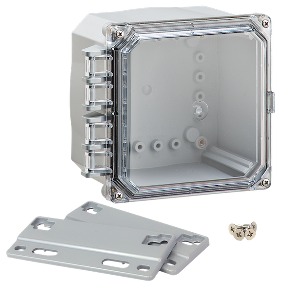 Integra - Premium Line | Clear Hinge Cover | Four Screw Lid | Flanges | NEMA 6P