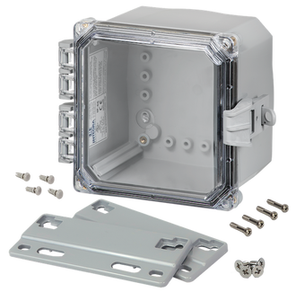 Integra - Premium Line | Polycarbonate | Hinged Cover | Clear | Non-Metallic Locking Latch | Mounting Flanges - 0