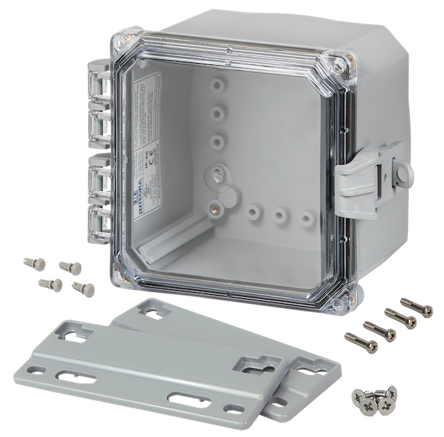 Integra - Premium Line | Polycarbonate | Hinged Cover | Clear | Non-Metallic Locking Latch | Mounting Flanges