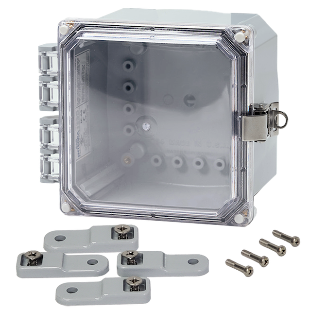 Integra - Premium Line | Polycarbonate | Hinged Cover | Clear| Stainless Steel Locking Latch | Mounting Feet - 0