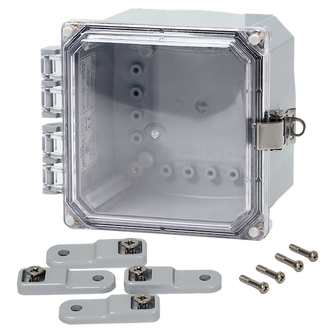 Integra - Premium Line | Polycarbonate | Hinged Cover | Clear| Stainless Steel Locking Latch | Mounting Feet | NEMA 4X - 0
