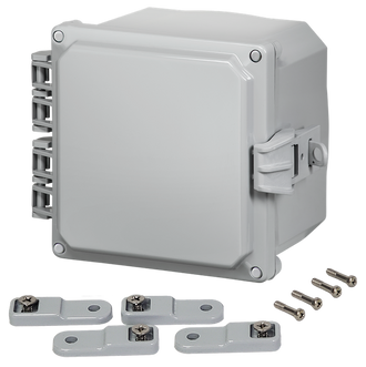 Integra - Premium Line | Polycarbonate | Hinged Cover | Opaque | Non-Metallic Locking Latch | Mounting Feet | White