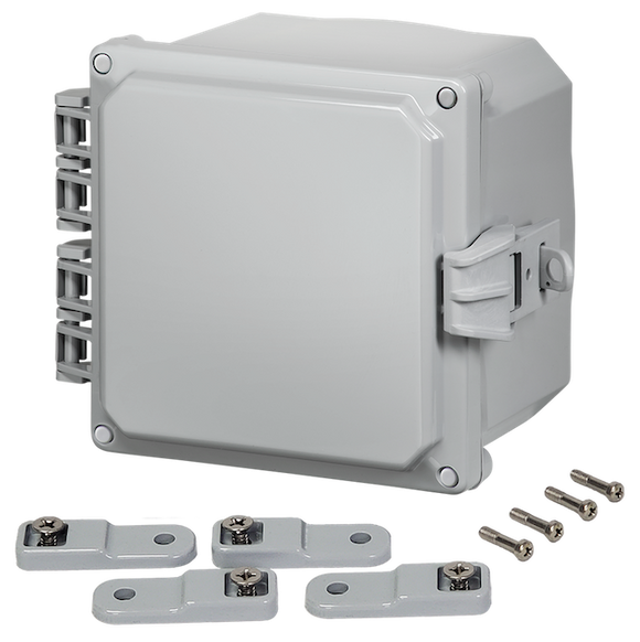 Integra - Premium Line | Polycarbonate | Hinged Cover | Opaque | Non-Metallic Locking Latch | Mounting Feet | White