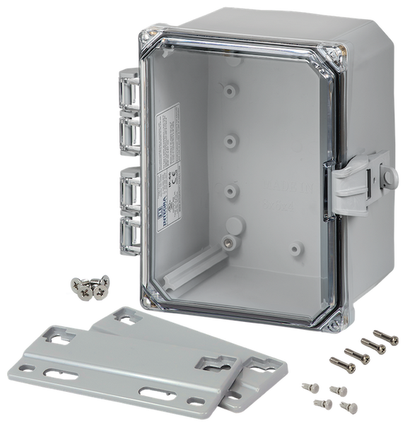 Integra - Premium Line | Polycarbonate | Hinged Cover | Clear | Non-Metallic Locking Latch | Mounting Flanges