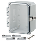 Integra - Premium Line | Polycarbonate | Hinged Cover | Clear| Stainless Steel Locking Latch | Mounting Feet | NEMA 4X-3