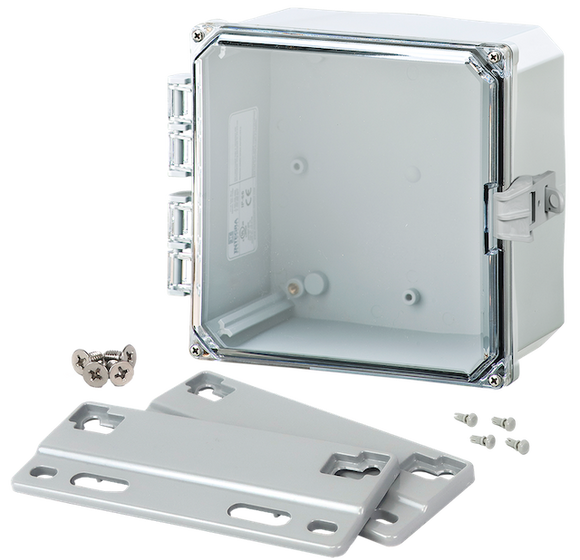 Integra - Premium Line | Polycarbonate | Hinged Cover | Clear | Non-Metallic Locking Latch | Mounting Flanges