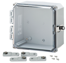 Integra - Premium Line | Polycarbonate | Hinged Cover | Clear| Stainless Steel Locking Latch | Mounting Feet | NEMA 4X-4
