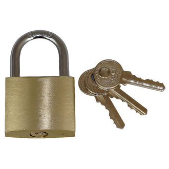 Weatherproof Solid Brass Padlock, 38mm Wide with 6.1mm Diameter Shackle