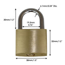 Weatherproof Solid Brass Padlock, 38mm Wide with 6.1mm Diameter Shackle-2
