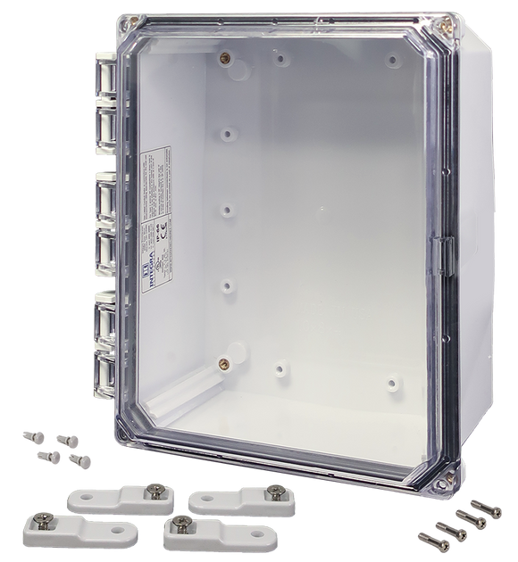 Integra - Premium Series | Polycarbonate | Hinged Cover | Clear | Mounting Feet | White