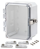 Integra - Premium Line | Polycarbonate | Hinged Cover | Clear | Stainless Steel Locking Latch | Mounting Feet | White-2