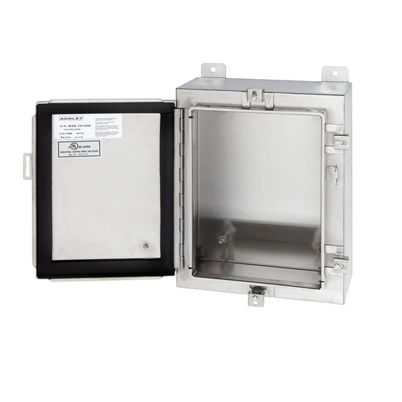 N4X Series  304 Stainless Steel Enclosures with Continuous Hinge and Clamped   Cover