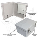 Altelix Fiberglass Weatherproof NEMA 4X Enclosure with Blank Aluminum Equipment Mounting Plate-2