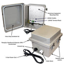 Altelix Fiberglass Weatherproof NEMA 4X Enclosure with Aluminum Equipment Mounting Plate & 120 VAC Outlets & Power Cord-6