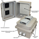 Altelix Fiberglass Vented Weatherproof NEMA Enclosure with Blank Aluminum Equipment Mounting Plate-6