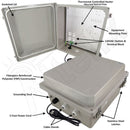 Altelix Fiberglass Weatherproof Heated NEMA Enclosure with 200W Heater, 120 VAC Outlets & Power Cord-3