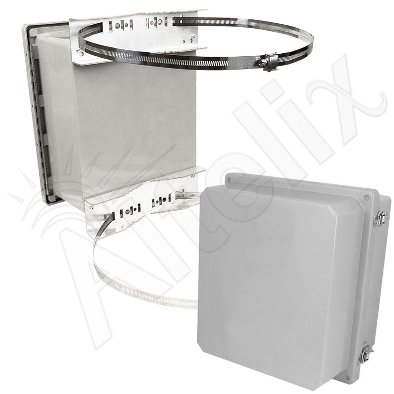 Altelix 14x12x10 Fiberglass Weatherproof NEMA 4X Pole Mount Enclosure