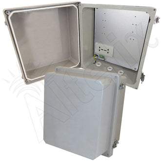 Altelix 14x12x10 Fiberglass Weatherproof NEMA Enclosure with 100-240 VAC Universal Power Outlet