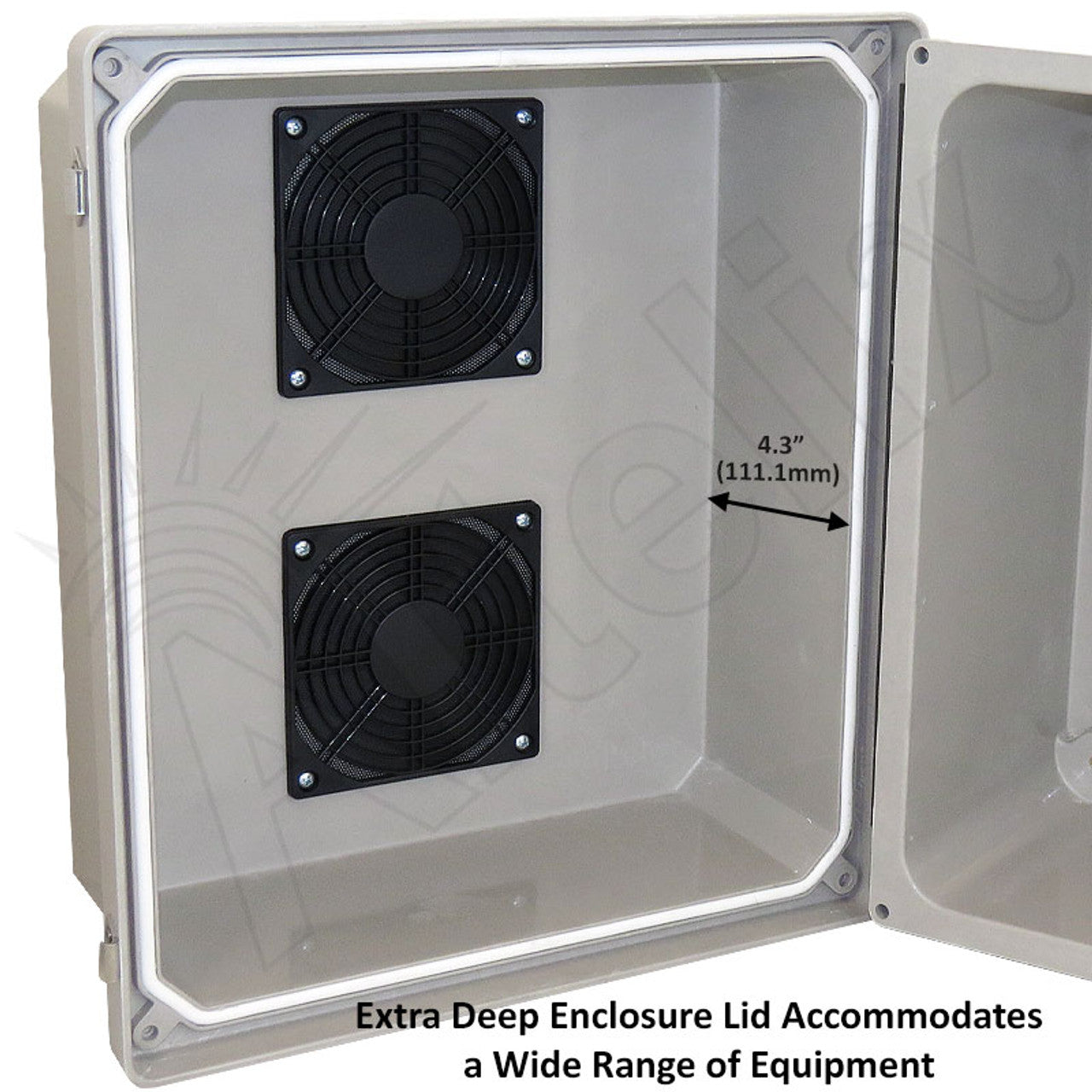 Altelix 14x12x10 Vented Fiberglass Weatherproof NEMA Enclosure with 100-240 VAC Universal Power Outlet