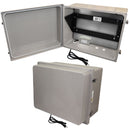 Altelix 16x20x12 Fiberglass Weatherproof NEMA Enclosure with Heavy Duty 19" Wide 4U Vertical Rack Frame, 120 VAC Outlets & Power Cord-1